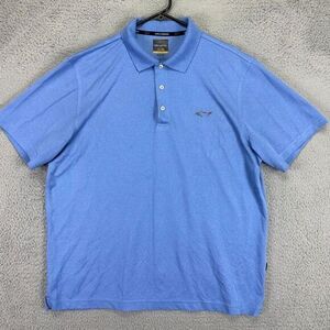 Greg Norman Golf Polo Shirt Adult Large Play Dry Blue Tasso Elba Logo Rugby Mens